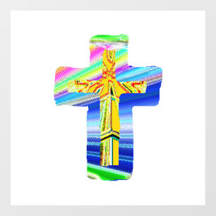 Christliches Kreuz Fensteraufkleber