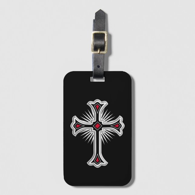 Christliches Kreuz Gepäckanhänger (Vorderseite Vertikal)