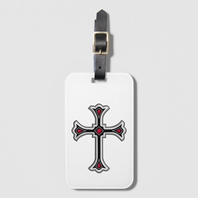 Christliches Kreuz Gepäckanhänger (Vorderseite Vertikal)