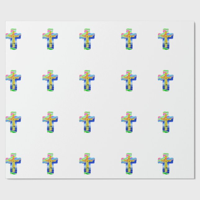 Christliches Kreuz Geschenkpapier (Saum)