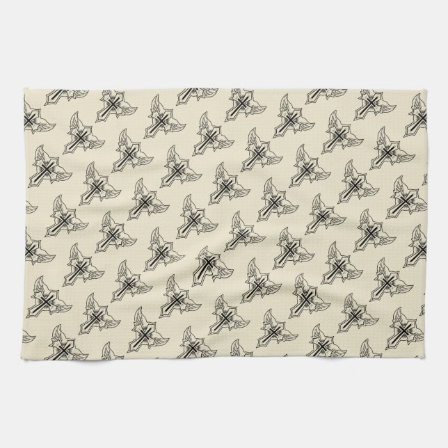 Christliches Kreuz Geschirrtuch (Horizontal)