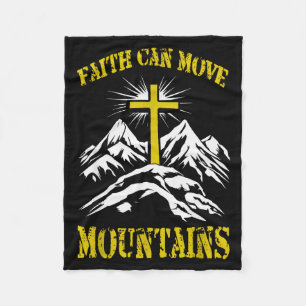 Christliches Kreuz Glaube kann Berge versetzen Fleecedecke