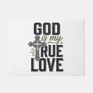 Christliches Kreuz Gott ist meine wahre Liebe Vekt Fußmatte