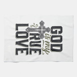 Christliches Kreuz Gott Ist Meine Wahre Liebe Vekt Geschirrtuch
