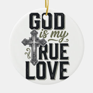 Christliches Kreuz Gott Ist Meine Wahre Liebe Vekt Keramik Ornament