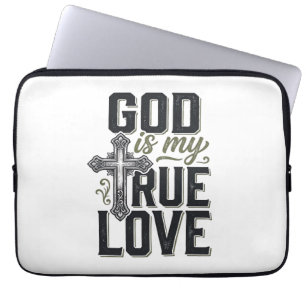 Christliches Kreuz Gott ist meine wahre Liebe Vekt Laptopschutzhülle