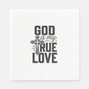 Christliches Kreuz Gott ist meine wahre Liebe Vekt Serviette