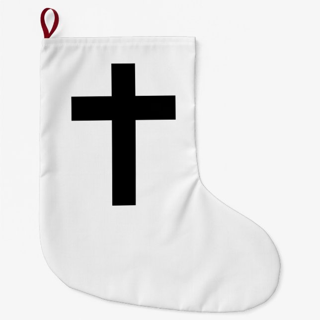 Christliches Kreuz Großer Weihnachtsstrumpf (Vorderseite)