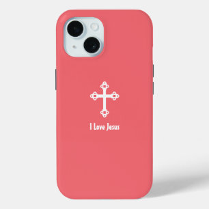 Christliches Kreuz I Liebe Jesus Rosa Rot Case-Mate iPhone Hülle