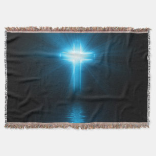 Christliches Kreuz im blauen Licht Decke