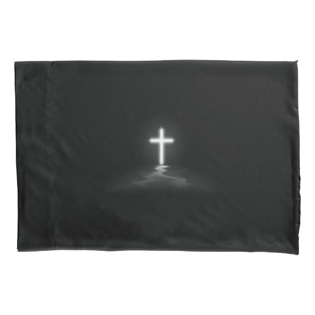 Christliches Kreuz im Nebel Kissenbezug (Vorderseite)