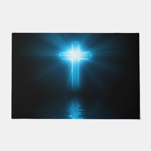 Christliches Kreuz in blauem Leichtboden matte (Vorderseite)