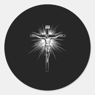 Christliches Kreuz Jesus Christus Männer Frauen Ch Runder Aufkleber