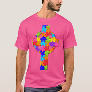 Christliches Kreuz Jesus Christus Puzzle Autismusr T-Shirt