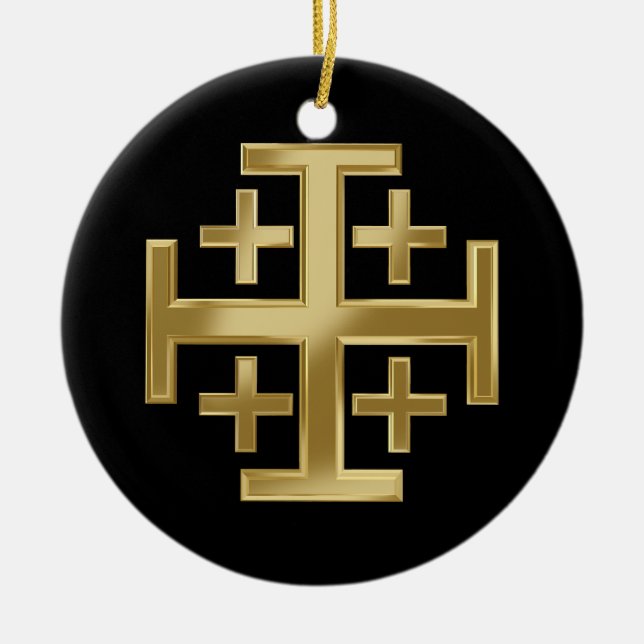 Christliches Kreuz Keramik Ornament (Vorne)