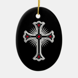 Christliches Kreuz Keramik Ornament