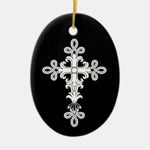 Christliches Kreuz Keramik Ornament