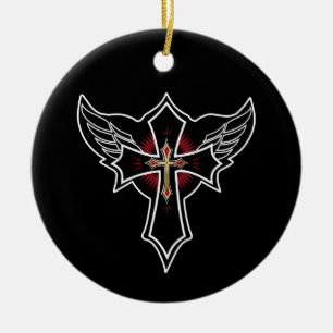 Christliches Kreuz Keramik Ornament