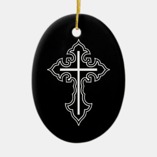 Christliches Kreuz Keramik Ornament
