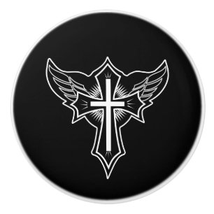Christliches Kreuz Keramikknauf