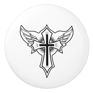 Christliches Kreuz Keramikknauf