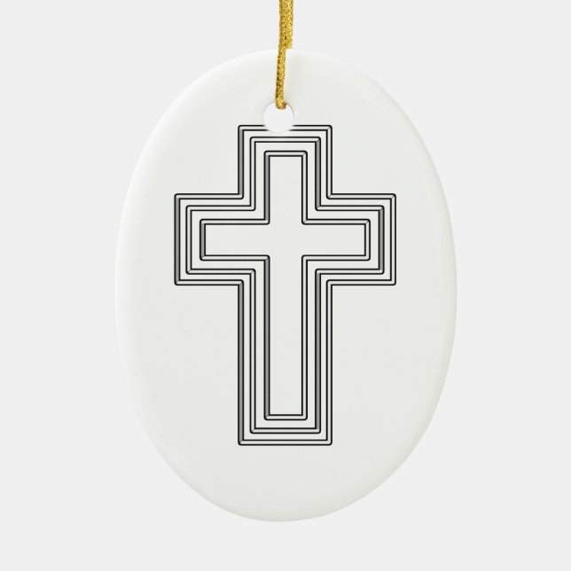 Christliches Kreuz Keramikornament (Vorne)