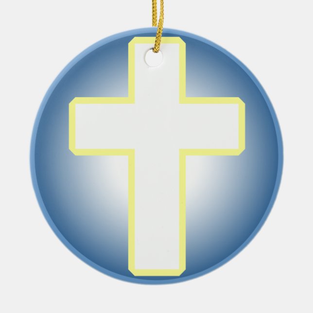 Christliches Kreuz Keramikornament (Vorne)