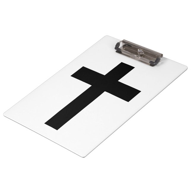Christliches Kreuz Klemmbrett (Schrägansicht)