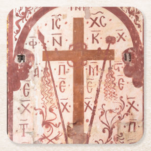 Christliches Kreuz Kunstwerk Rechteckiger Pappuntersetzer