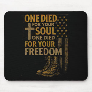 Christliches Kreuz Militär Veteran Amerikanische F Mousepad
