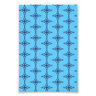 Christliches Kreuz mit blauem Ornament Fotodruck