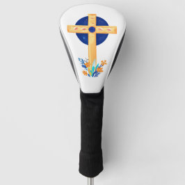 Christliches Kreuz mit Blume Golf Headcover