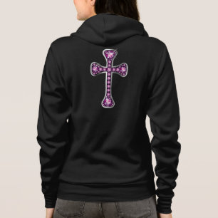 Christliches Kreuz mit "Garnet Stones" Hoodie
