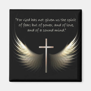 Christliches Kreuz mit Heiligem Geist und Bibelver Magnet