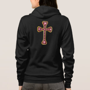 Christliches Kreuz mit "Ruby Stones" Hoodie
