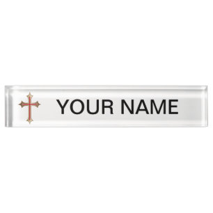 Christliches Kreuz Namensplakette