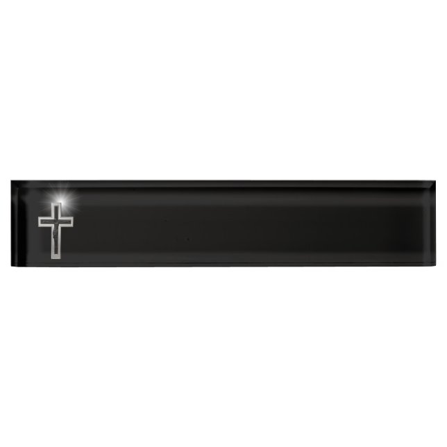 Christliches Kreuz Namensplakette (Vorderseite)