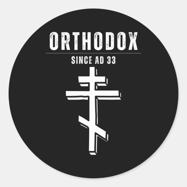 Christliches Kreuz Ostorthodox Runder Aufkleber (Vorderseite)