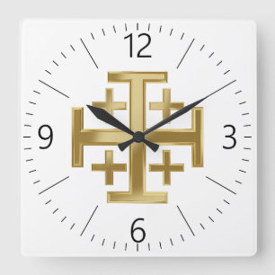 Christliches Kreuz Quadratische Wanduhr