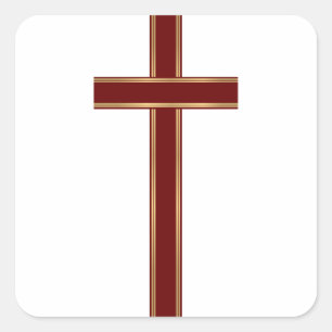 Christliches Kreuz Quadratischer Aufkleber