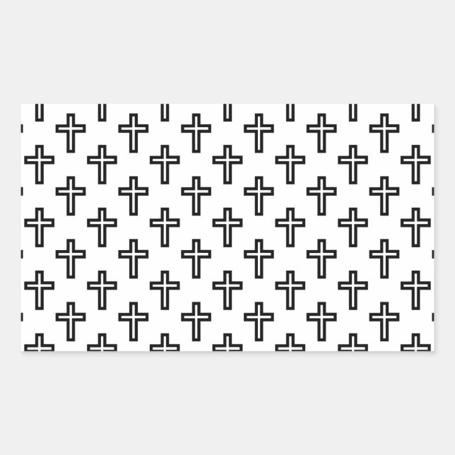 Christliches Kreuz Rechteckiger Aufkleber (Vorderseite)