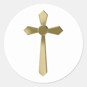 Christliches Kreuz Runder Aufkleber