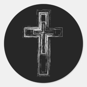 Christliches Kreuz Runder Aufkleber