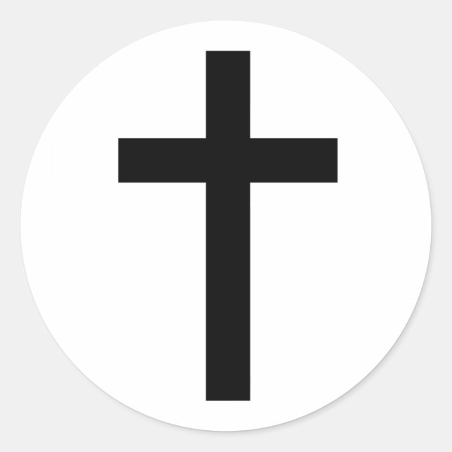 "CHRISTLICHES KREUZ " RUNDER AUFKLEBER (Vorderseite)