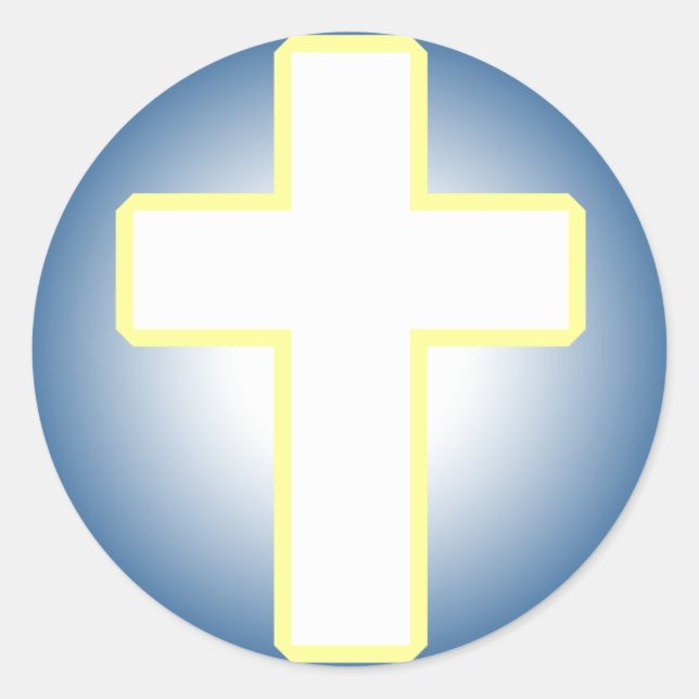 Christliches Kreuz Runder Aufkleber (Vorderseite)
