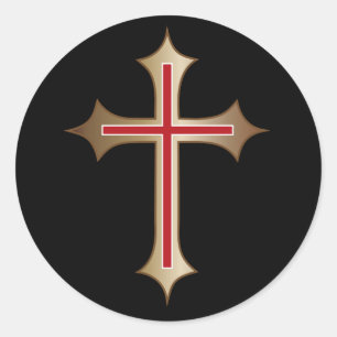 Christliches Kreuz Runder Aufkleber