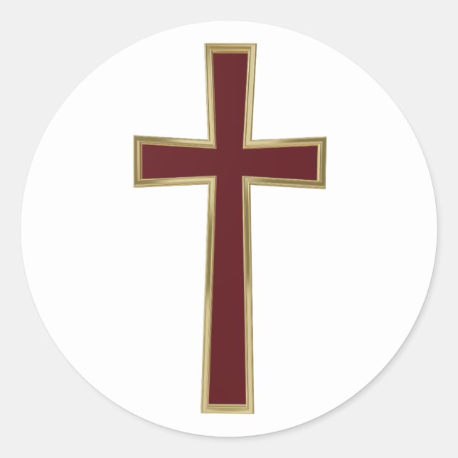 Christliches Kreuz Runder Aufkleber (Vorderseite)