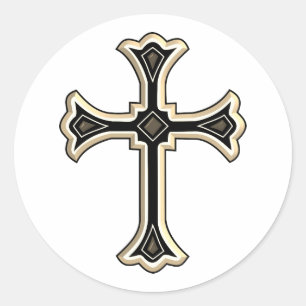 Christliches Kreuz Runder Aufkleber