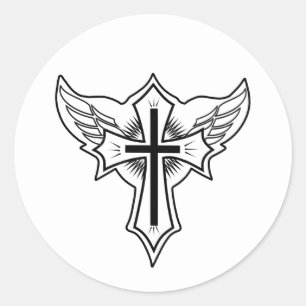 Christliches Kreuz Runder Aufkleber