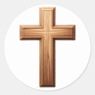 Christliches Kreuz Runder Aufkleber